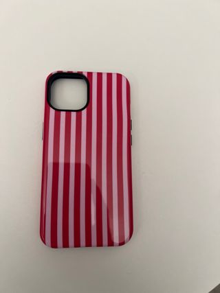 Funda iPhone 13/14 Rayas Rojas y Rosas