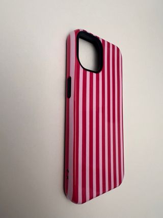 Funda iPhone 13/14 Rayas Rojas y Rosas