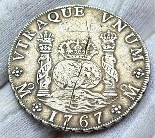 Moneda PLATA 8 Reales 1767 Mexico COLUMNARIO