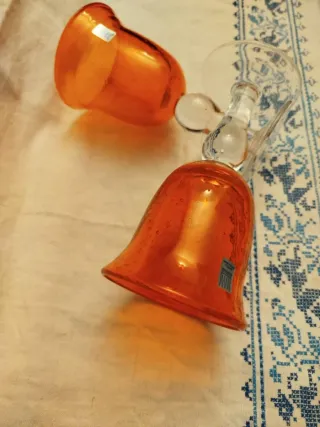2 Calici Comtesse Vetro Soffiato Arancio