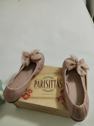 Vestido de comunión beige y blanco zapatos 35