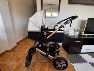 Cochecito bebé 0-6 meses blanco