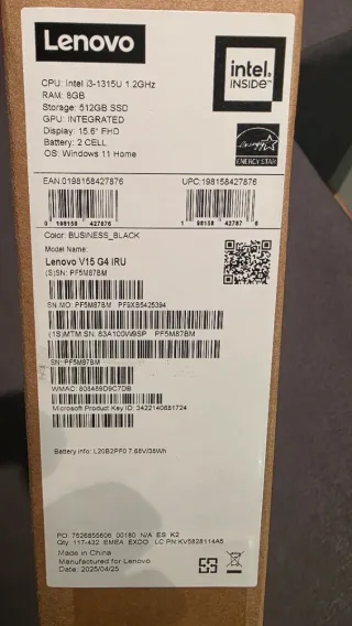 Ordenador Portátil Lenovo Negro/Gris