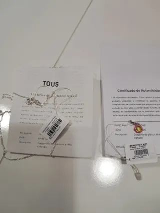 Lote Tous: cadena, colgante o charm ambos plata