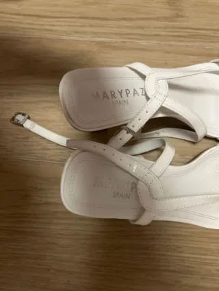 Sandalias Mary Paz Blancas Talla 38
