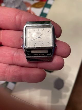 Reloj Casio Data Bank Plata y Negro