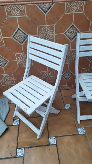 Mesa y 6 Sillas de Exterior Blancas