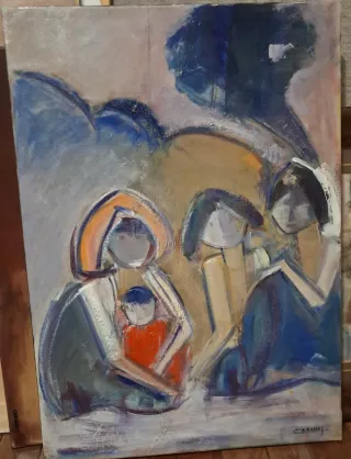 Cuadro al óleo abstracto,es lienzo sin marco