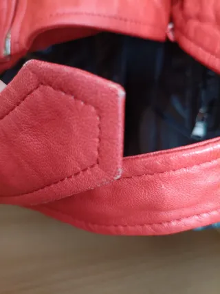 Giubbino chiodo vera pelle rosso