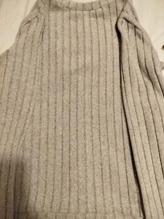 Chaqueta de punto gris mujer