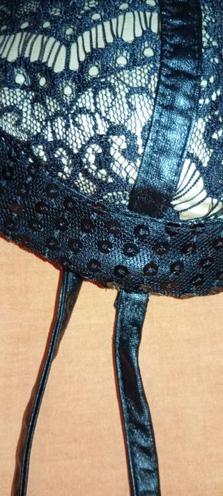 Corsé, corpiño con encaje beige y negro NUEVO