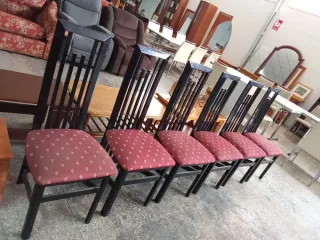 6 Sedie da Salotto Nere e Rosa