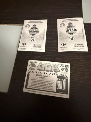 Cromos Panini Messi, Ronaldo y Jesús Navas