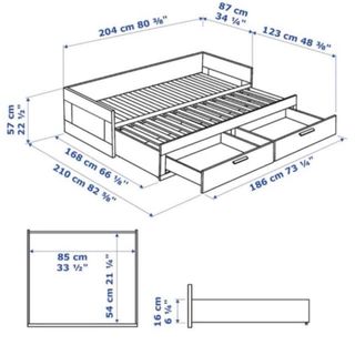 Cama diván con cajones