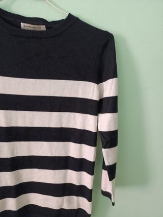 Jersey rayas negro/beige Stradivarius - talla S