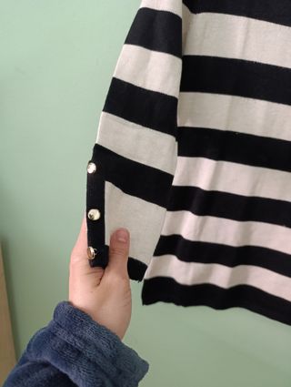 Jersey rayas negro/beige Stradivarius - talla S