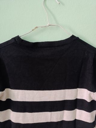 Jersey rayas negro/beige Stradivarius - talla S