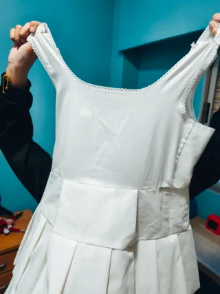 Vestido Fallera Niña Ahuecador Blanco