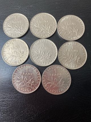 8 Monedas 1 Franco Francia (1960-1977)