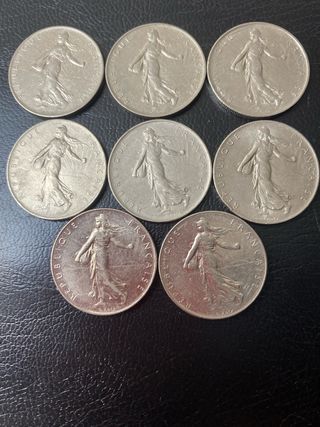 8 Monedas 1 Franco Francia (1960-1977)