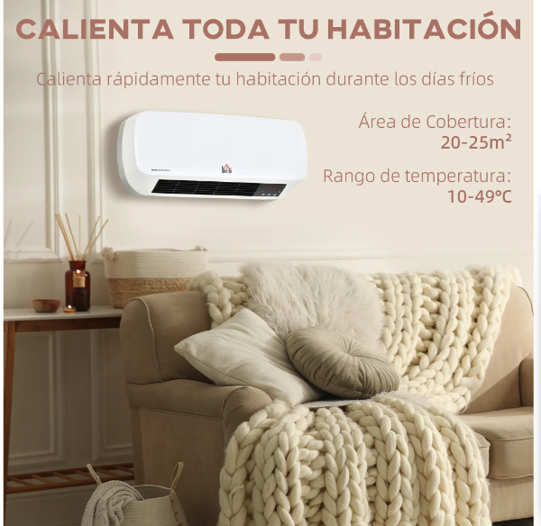 Calefactor Eléctrico Inca Bajo Consumo 1000W/2000W