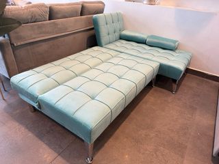 Sofá Cama Moderno Azul