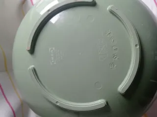 Ciotola in plastica verde con coperchio