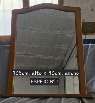 Lote 2 Espejos Madera y Cristal