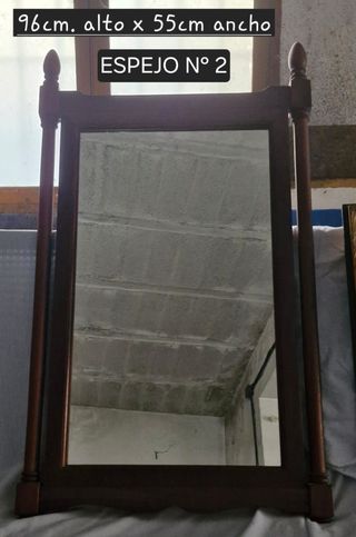 Lote 2 Espejos Madera y Cristal