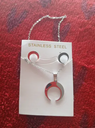 Conjunto collar y pendientes acero inoxidable