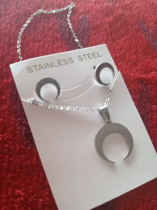Conjunto collar y pendientes acero inoxidable