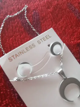 Conjunto collar y pendientes acero inoxidable