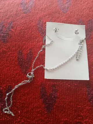 Conjunto collar y pendientes acero inoxidable