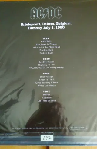 VINILO AC/DC Back in Black Live in Belgium
