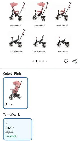 Triciclo Kinderkraft Aston Evolutivo Rosa