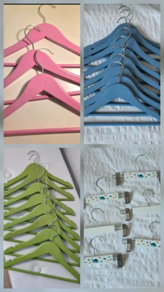 Lote 25 Perchas Infantiles Madera