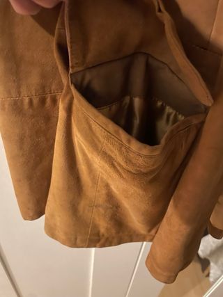 Chaqueta Cuero Genuino Suede Marrón