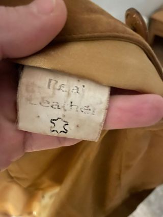 Chaqueta Cuero Genuino Suede Marrón