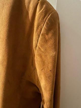 Chaqueta Cuero Genuino Suede Marrón