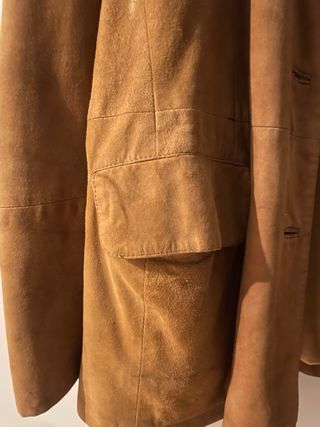 Chaqueta Cuero Genuino Suede Marrón