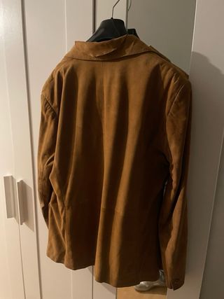 Chaqueta Cuero Genuino Suede Marrón