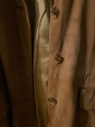 Chaqueta Cuero Genuino Suede Marrón