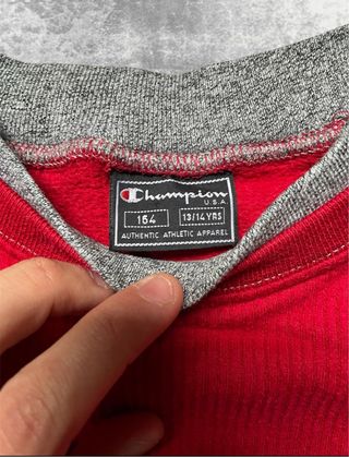 Sudadera Champion Vintage Roja - Logo Bordado -