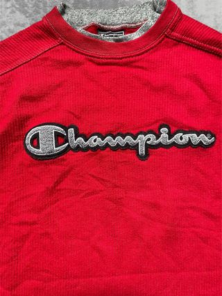 Sudadera Champion Vintage Roja - Logo Bordado -