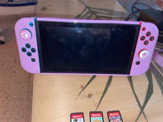 Nintendo Switch Rosa + Funda + 3 Juegos