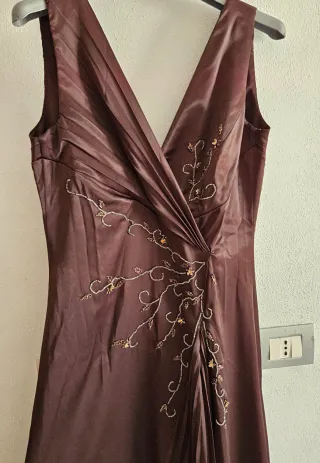 Elegante abito da sera marrone taglia M
