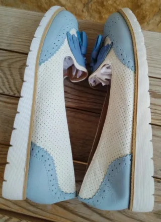 Mocasines Forever Foile Azul/Blanco Talla 37