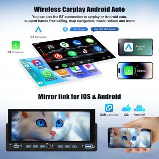 NUEVO! Radio Coche 1 DIN Carplay Inalámbrico