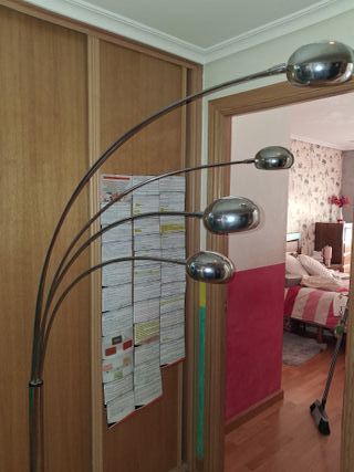 Lámpara de salón de mármol y metal