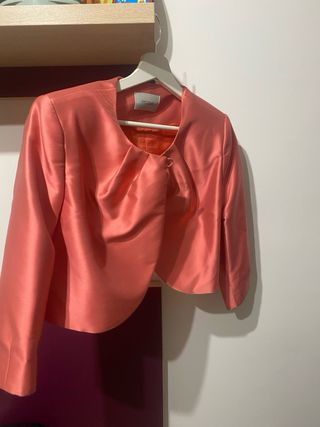 Vestido de fiesta naranja rosado